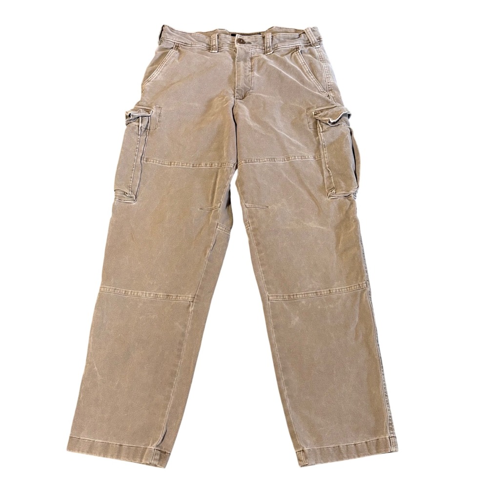 Abercrombie Fitch Cargo Pants Mens Fits 30x28 Brown Stretch Straight Leg Utility